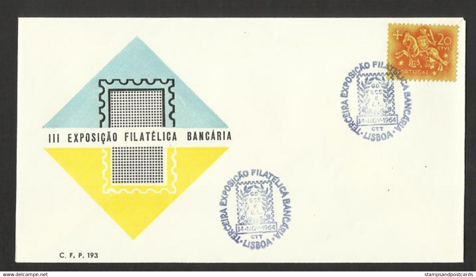 Portugal Cachet Commémoratif  Expo Philatelique Bancaire 1964 Event Postmark Stamp Expo - Flammes & Oblitérations