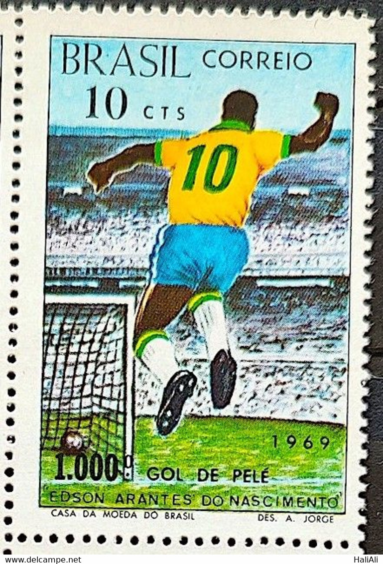 C 658 Brazil Stamp One Thousand Goal Pele Football Soccer 1969 - Andere & Zonder Classificatie