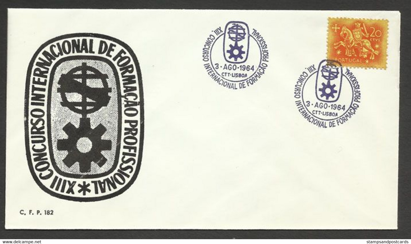 Portugal Cachet Commémoratif  Concours Formation Professionnelle 1964 Event Postmark Profissional Training Competition - Postal Logo & Postmarks