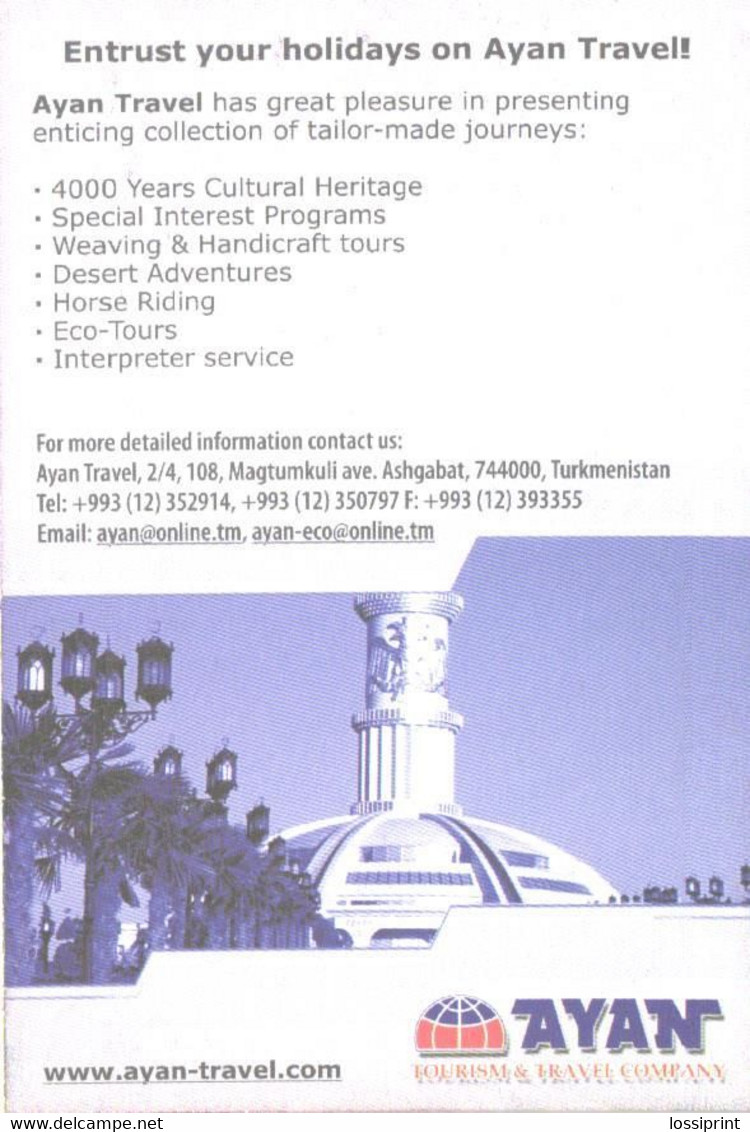 Turkmenistan:Ashgabat, Ayan Travel Advertising, Tower - Turkmenistan