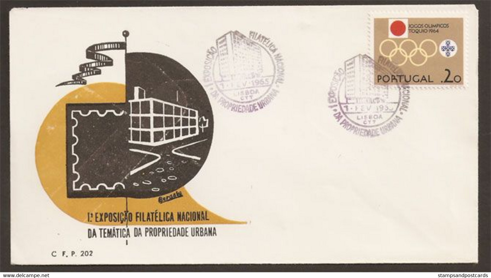 Portugal Cachet Commémoratif Expo Philatelique De La Propriété Urbaine 1965 Event Postmark Stamp Expo - Flammes & Oblitérations