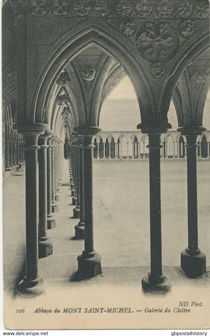 GB 1910 French Pc W 10C From Mont St. Michel REDIRECTED In SHEFFIELD, YORKSHIRE - Brieven En Documenten