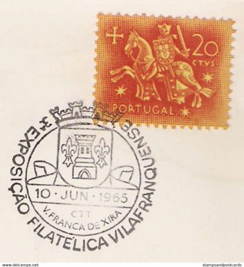 Portugal Cachet Commémoratif  Expo Philatelique Vila Franca De Xira Armoire Fleur De Lys 1965 Event Postmark Stamp Expo - Flammes & Oblitérations
