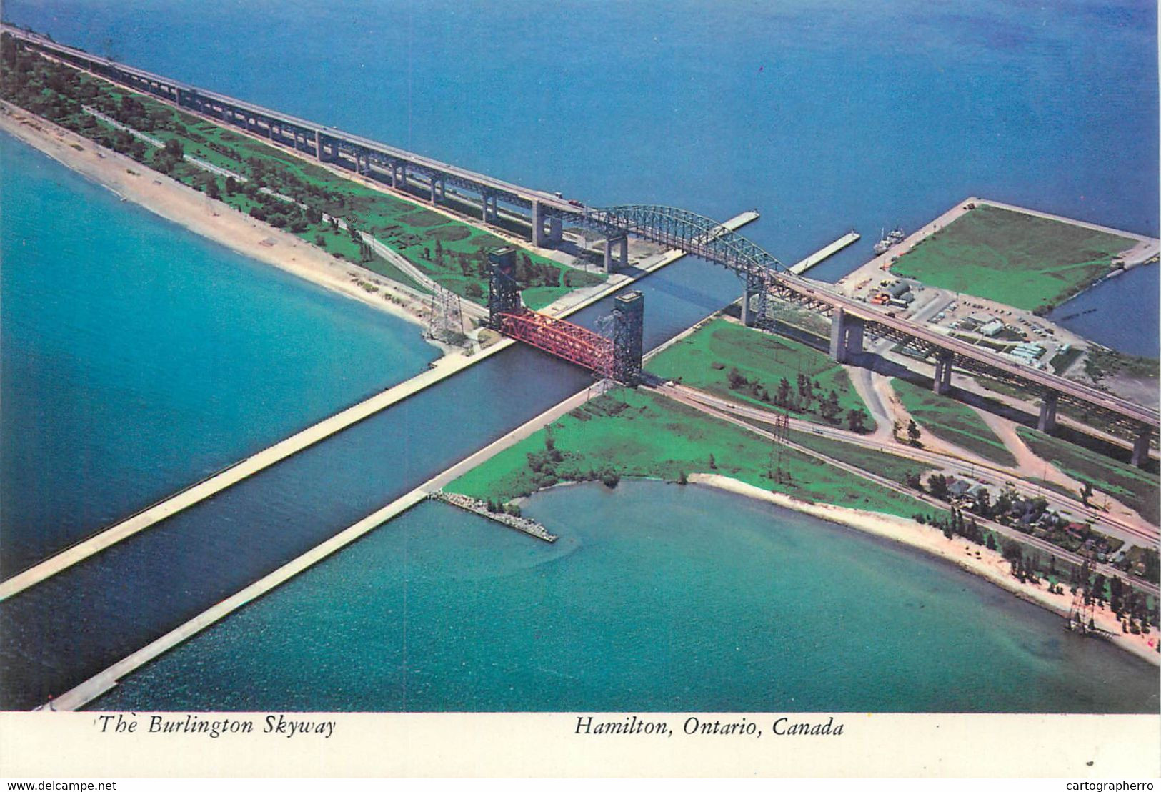 Postcard Canada > Ontario > Hamilton The Burlington Skyway Aerial - Hamilton