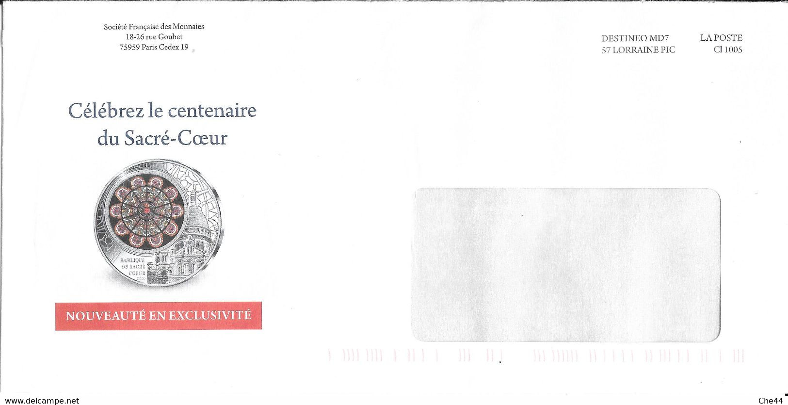 Enveloppe Destinéo : Sacré- Coeur. - Covers & Documents