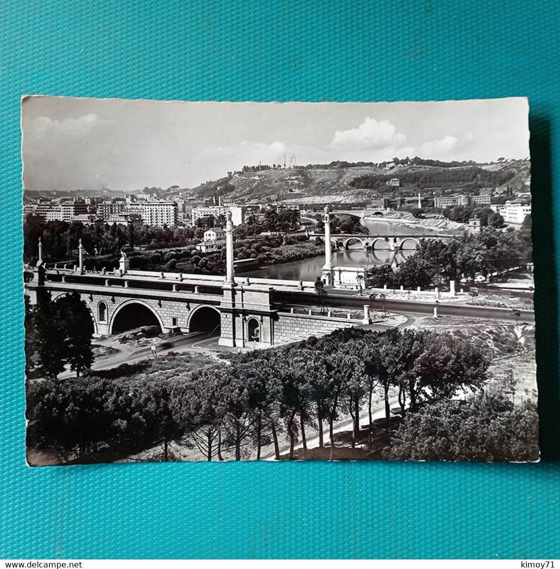 Cartolina Roma - Ponte Flaminio. Viaggiata 1957 - Ponts