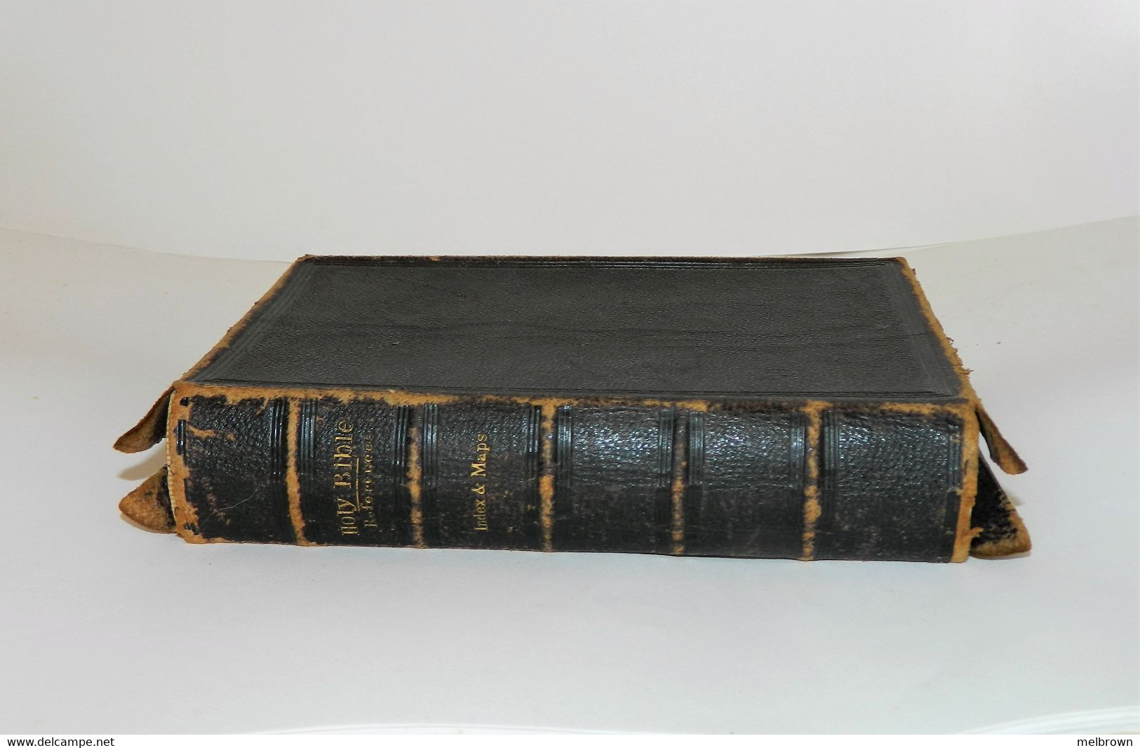 Antique 1894 Leather Bound Bible - References. Index And Maps. - Bibbia, Cristianesimo