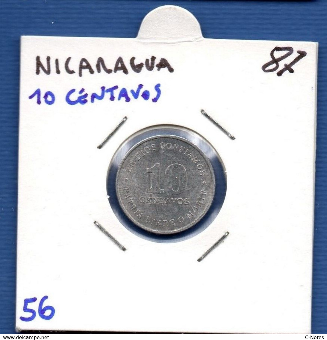 NICARAGUA - 10 Centavos 1987 -  See Photos -  Km 56 - Nicaragua