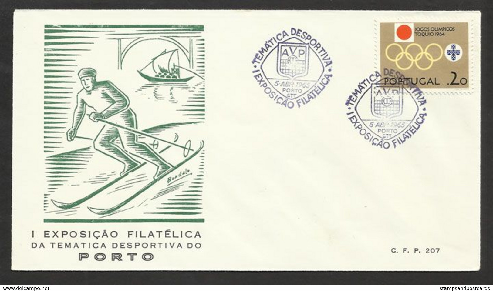 Portugal Cachet Commémoratif  Expo Philatelique Porto 1965 Event Postmark Stamp Expo - Flammes & Oblitérations