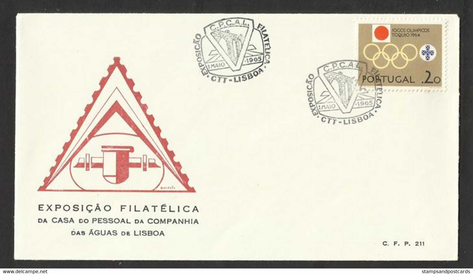 Portugal Cachet Commémoratif  Expo Philatelique Compagnie Des Eaux Eau Aqueduc 1965 Event Postmark Water Supply Co. - Wasser