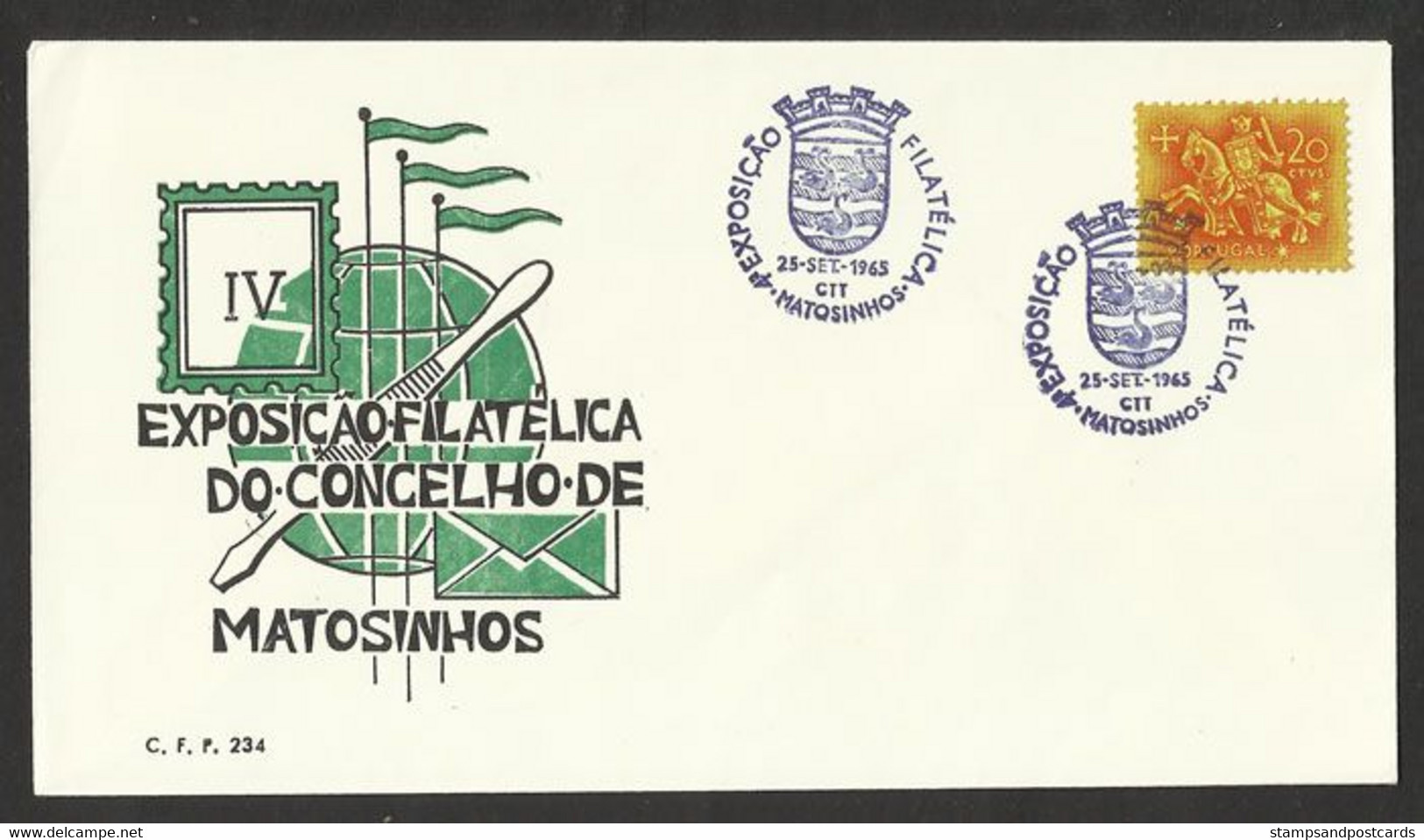 Portugal Cachet Commémoratif  Expo Philatelique Matosinhos 1965 Event Postmark Philatelic Expo - Postal Logo & Postmarks