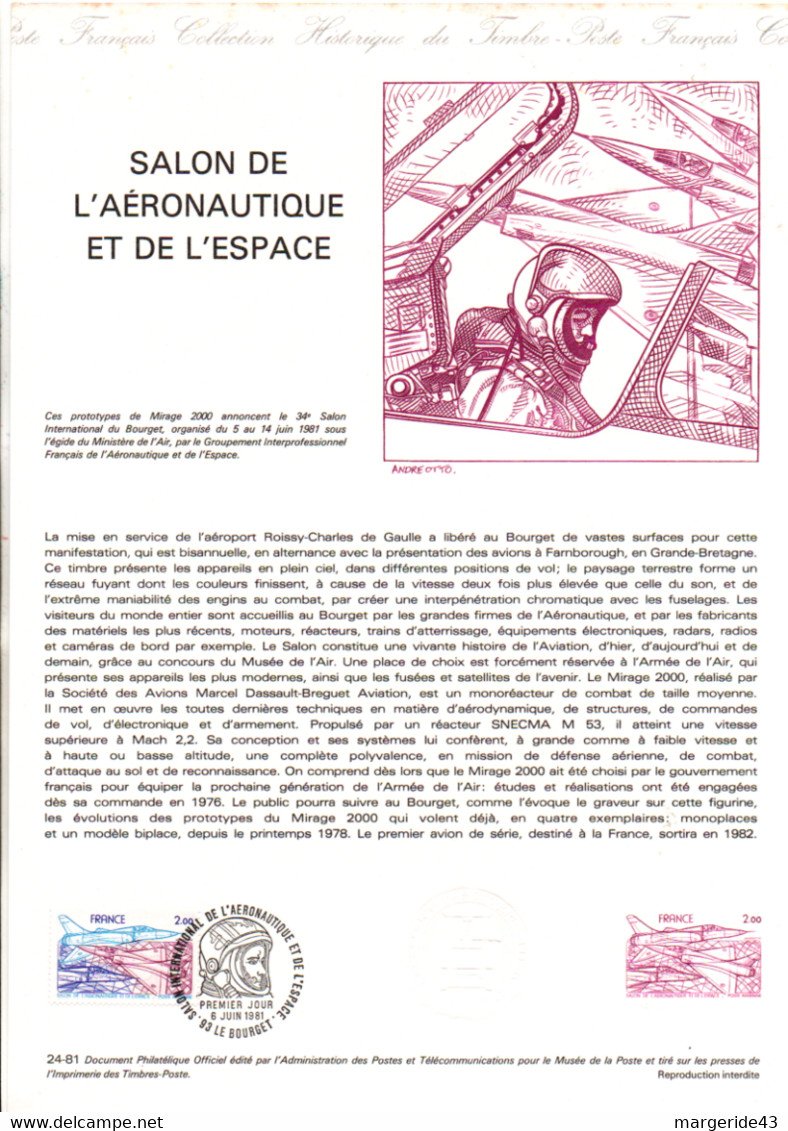 FRANCE LES DOCUMENTS FDC 1981 DANS UN CLASSEUR