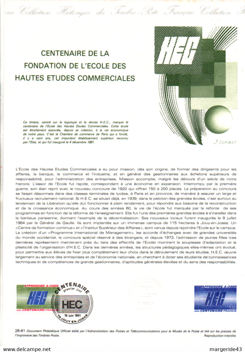 FRANCE LES DOCUMENTS FDC 1981 DANS UN CLASSEUR