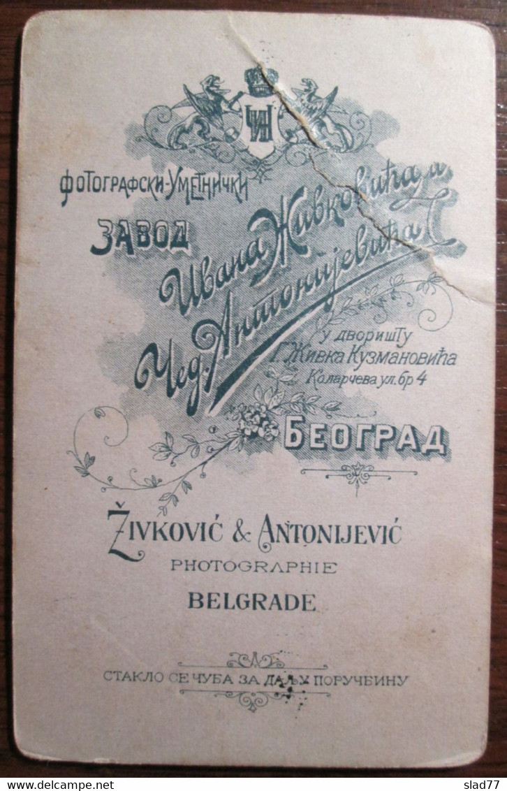 Cabinet Card Photo Of Atelier Zivkovic & Antonijevic Belgrade Serbia - Mode