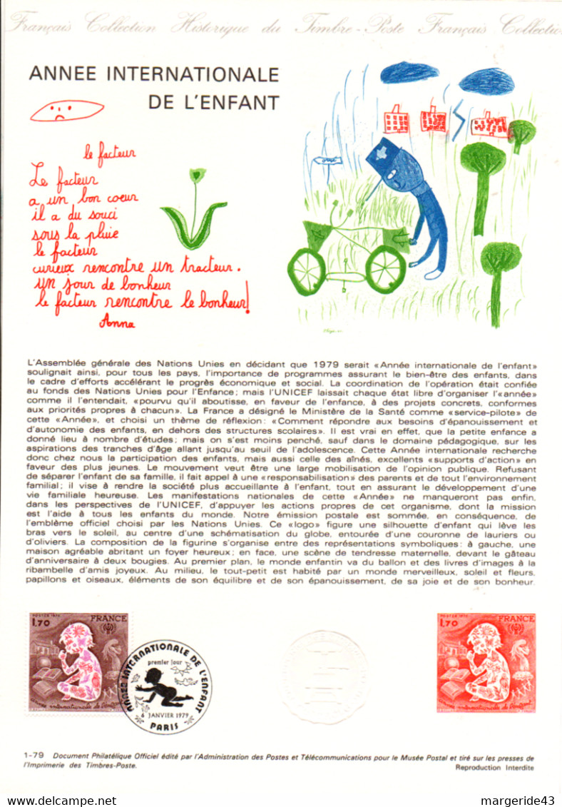 FRANCE LES DOCUMENTS FDC 1979 DANS UN CLASSEUR