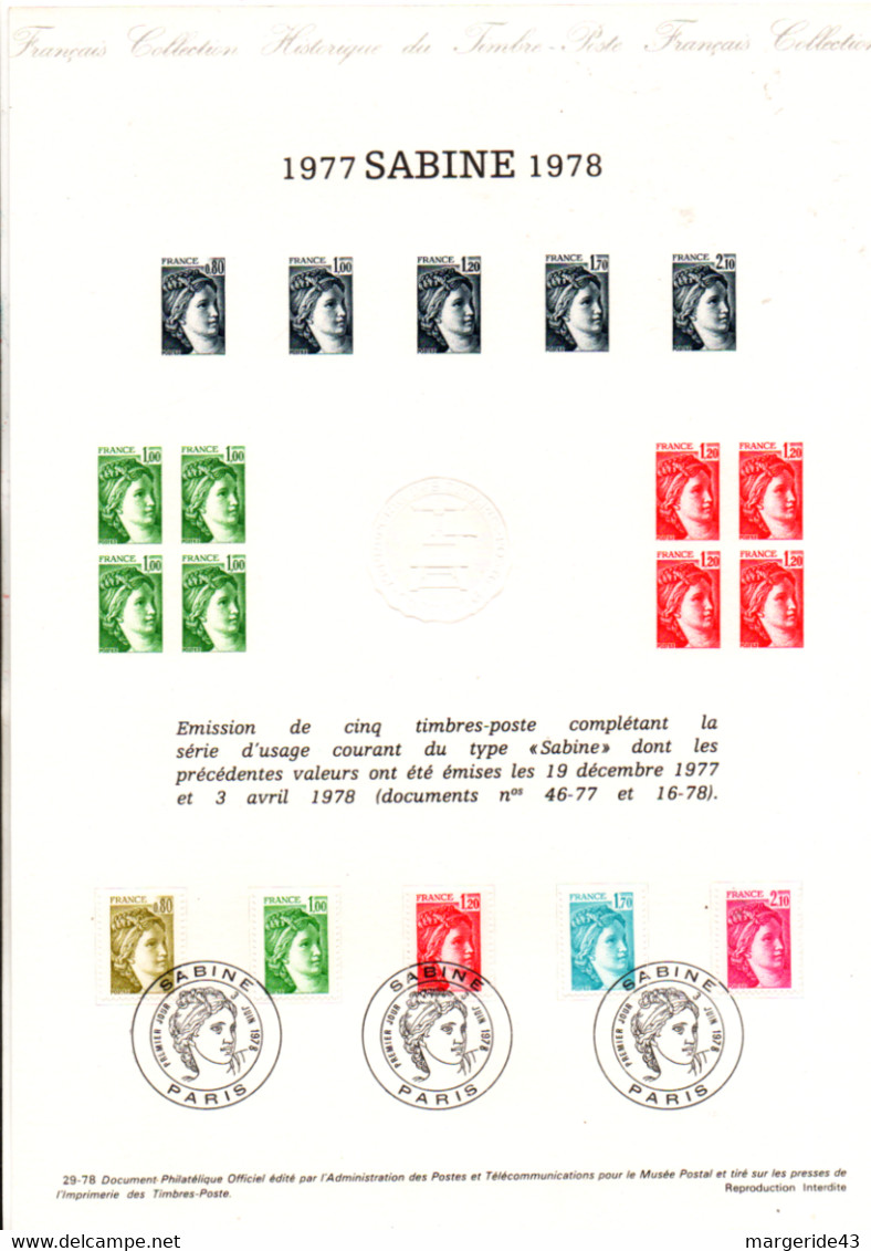 FRANCE LES DOCUMENTS FDC 1978 DANS UN CLASSEUR - Vrac (max 999 Timbres)