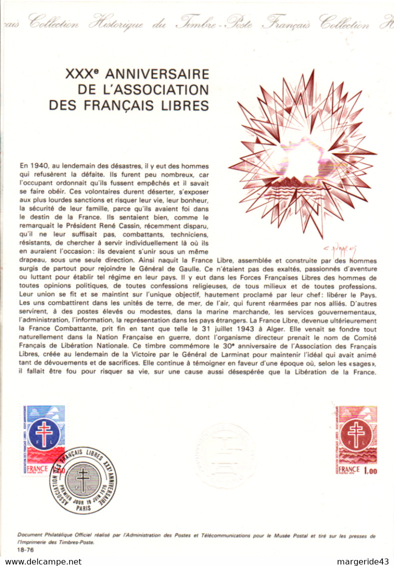 FRANCE LES DOCUMENTS FDC 1977 DANS UN CLASSEUR