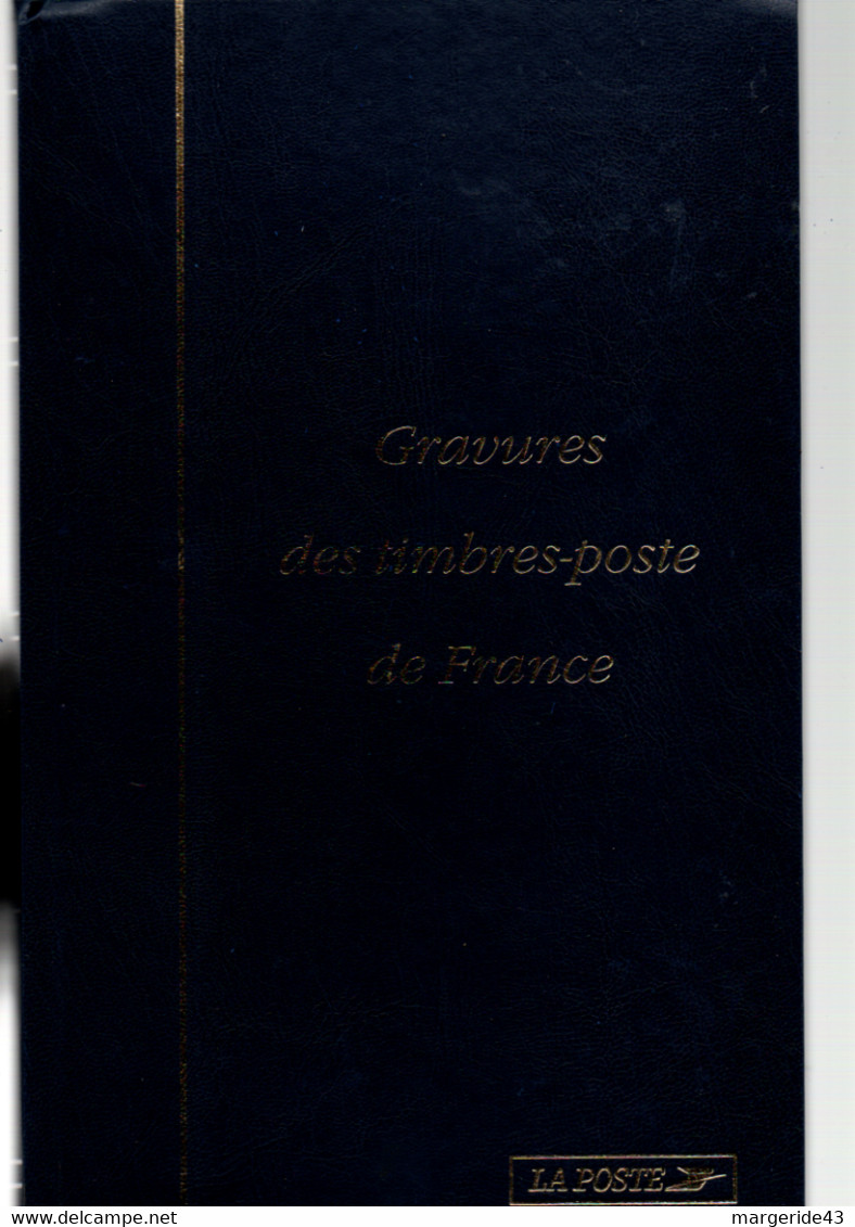 CLASSEUR POUR GRAVURES DE LA POSTE à 3 BANDES - Formato Grande, Fondo Negro