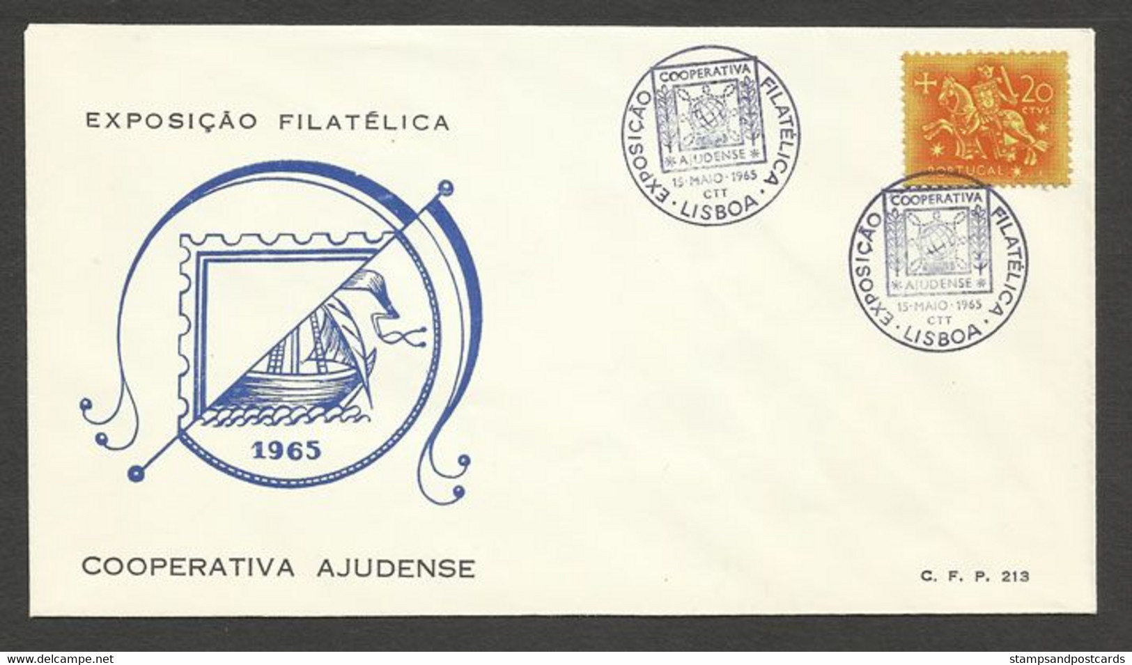 Portugal Cachet Commémoratif  Expo Philatelique Ajuda Lisbonne Lisboa 1965 Event Postmark Philatelic Expo Lisbon - Flammes & Oblitérations