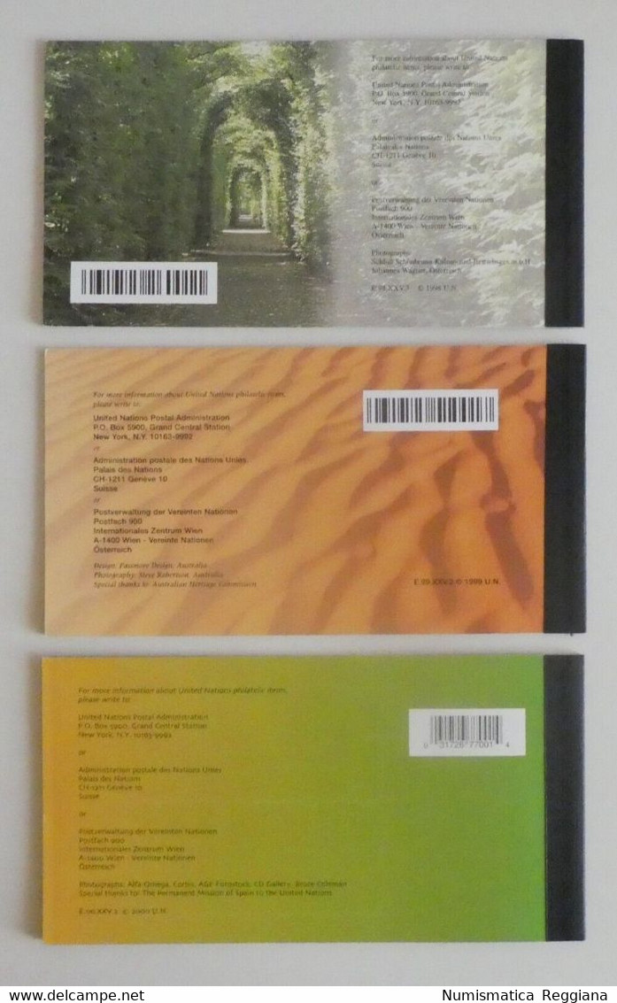 3 Libretti United Nations - Australia (1998) Spagna (2000) Austria (1999) - Collections, Lots & Series