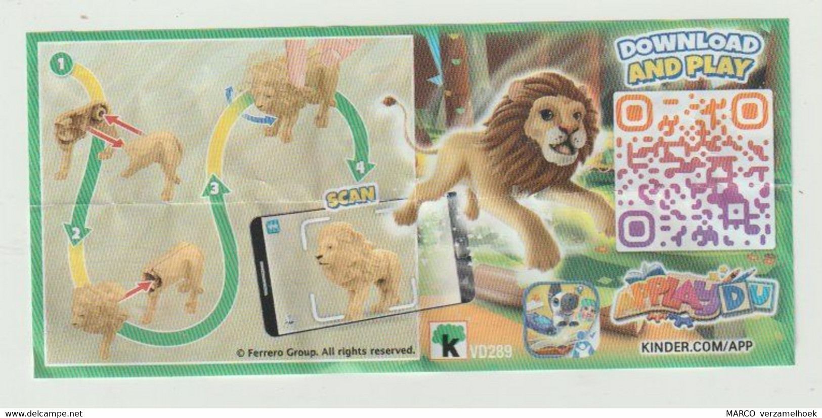 Handleiding FERRERO Kinder K-VD289 Leeuw-lion 2022 ApplayDU NATOONS - Notes