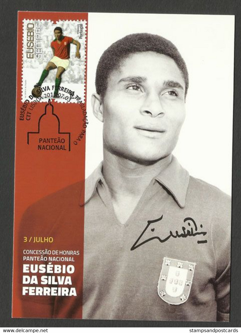 Portugal Carte Maximum 2015 Eusébio Au Panthéon Football Coupe Du Monde 1966 SLB Benfica Maxicard Soccer World Cup - 1966 – England