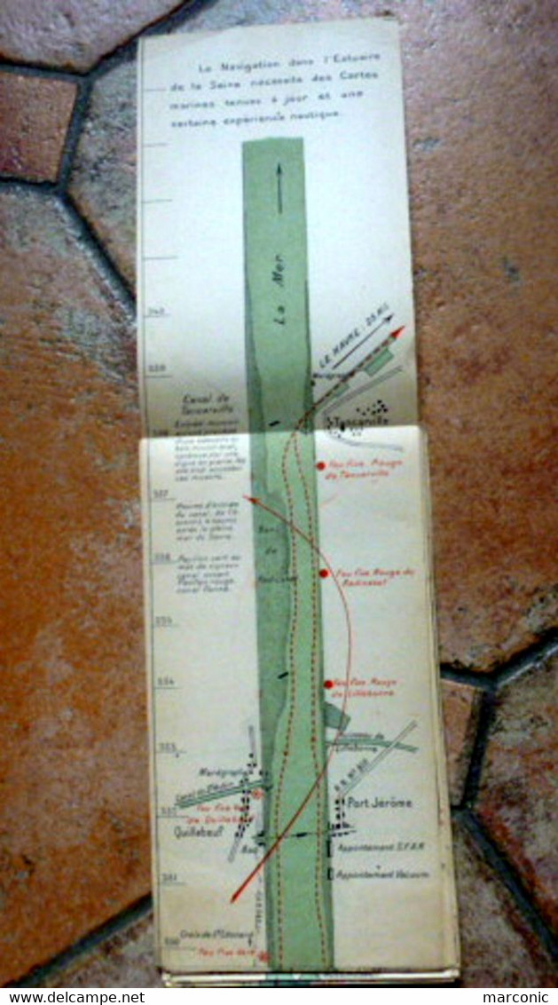 Carte De Navigation Fluviale, CARTE De La SEINE De PARIS à La MER 1947, G. CLERC RAMPAL - Cartas Náuticas