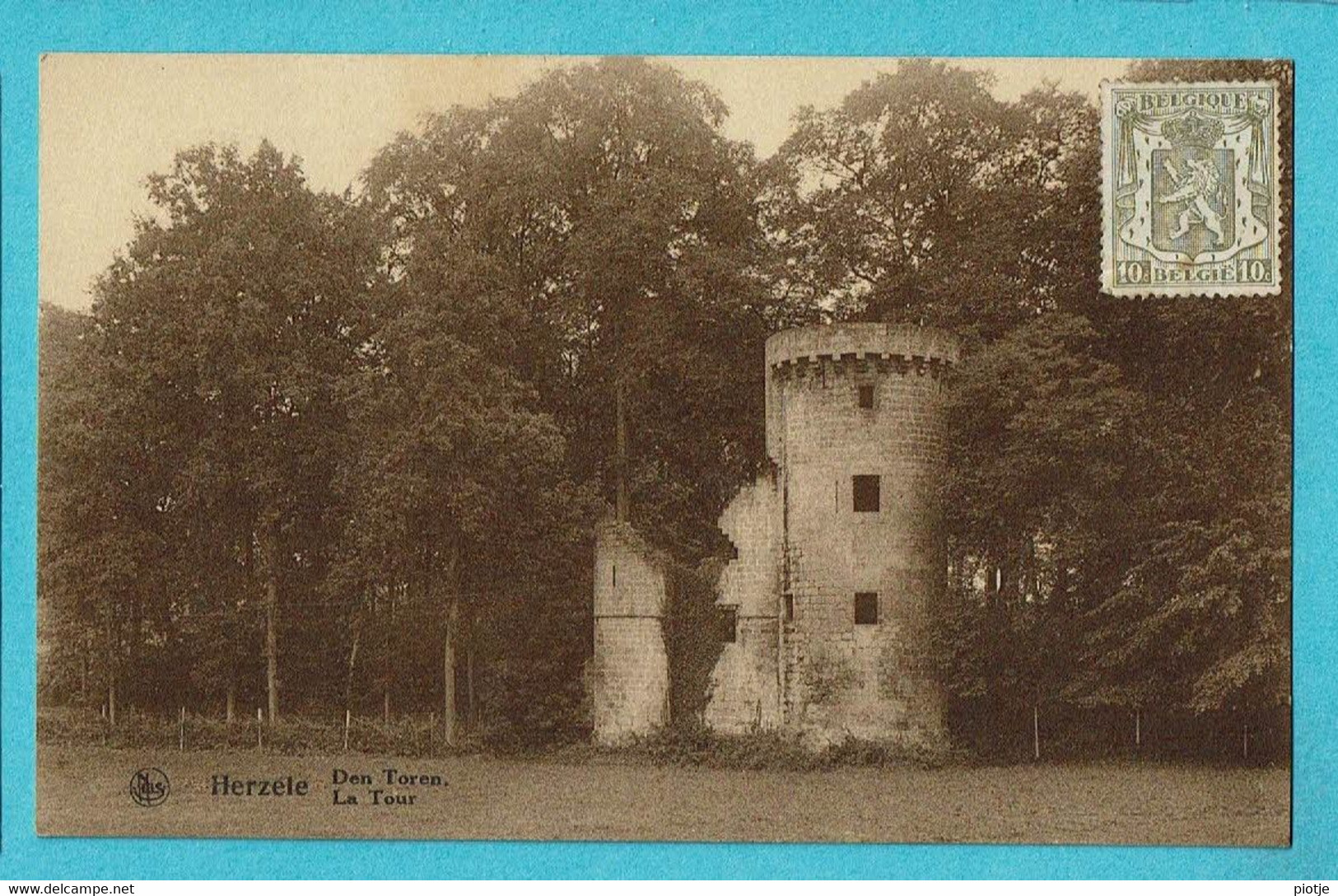 * Herzele - Hersele (Oost Vlaanderen) * (Nels, Uitg G. De Cubber Haegeman) Den Toren, La Tour, Timbre, Bois, Old - Herzele