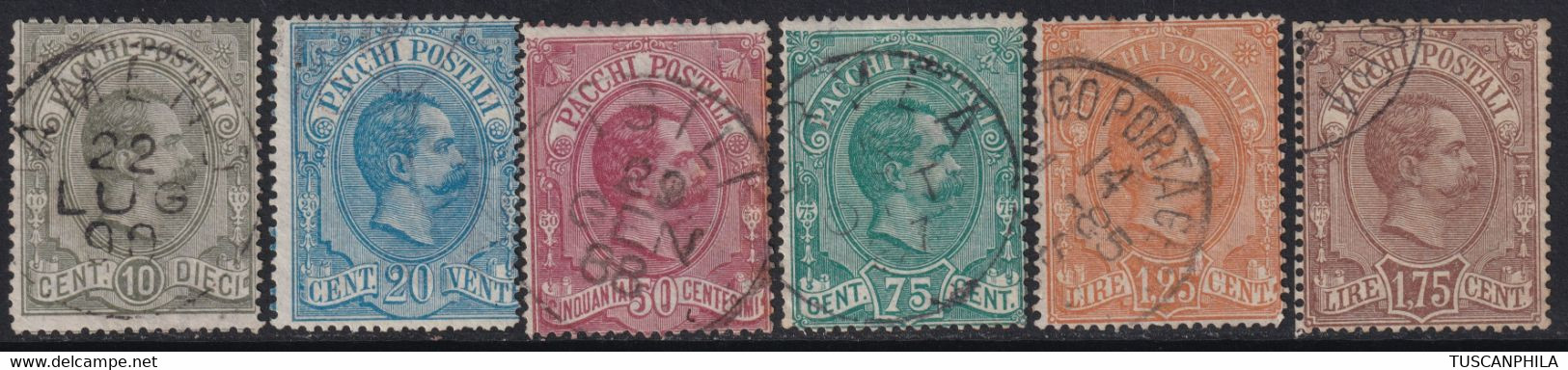 1884/86 - Umberto Pacchi Postali Serie Completa Usata F.Ray, Colla - Sassone S.2100 - Pacchi Postali