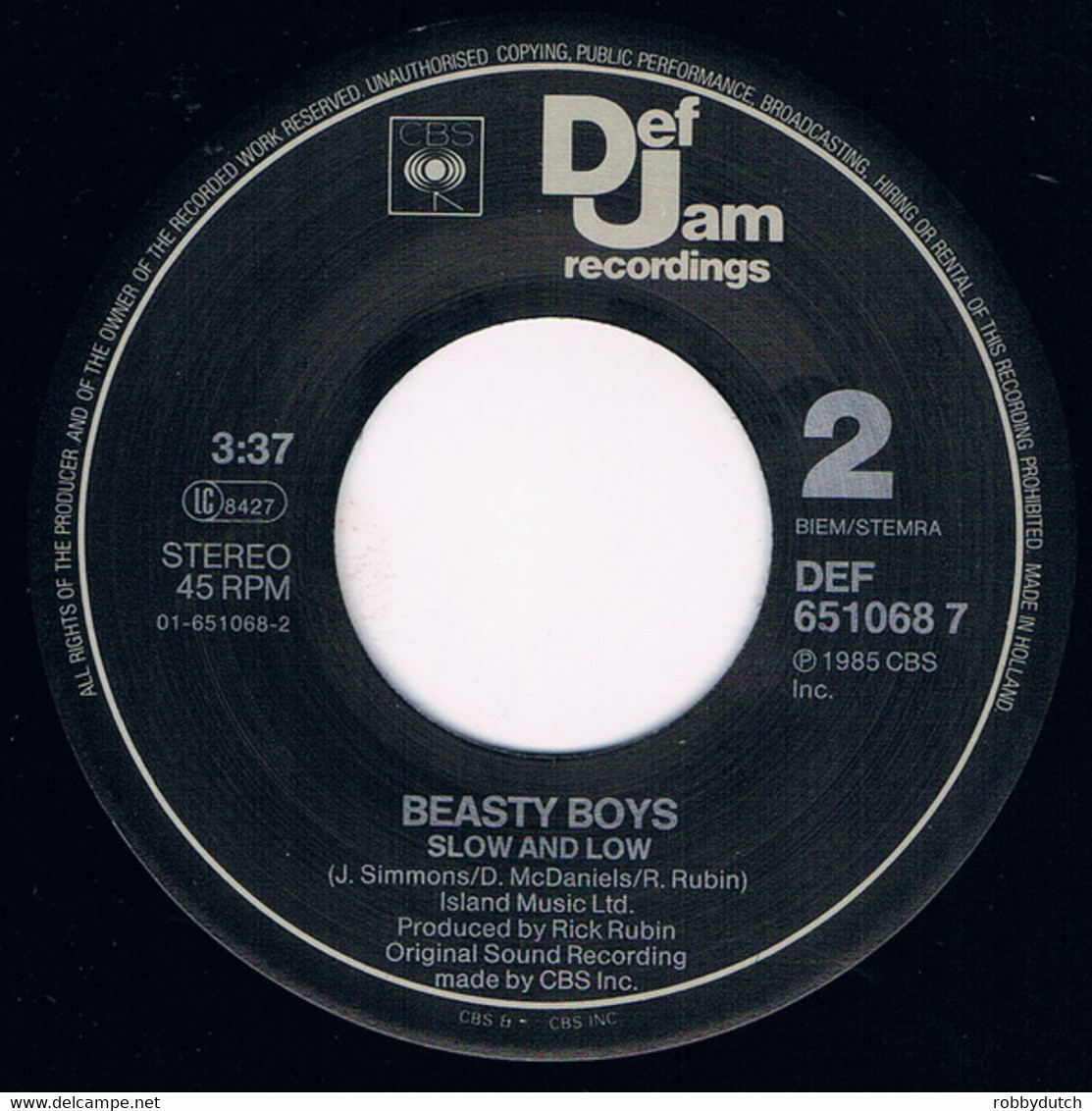 * 7" *  BEASTIE BOYS - SHE'S ON IT (Europe 1985 MISPRINT!!) - Rap & Hip Hop