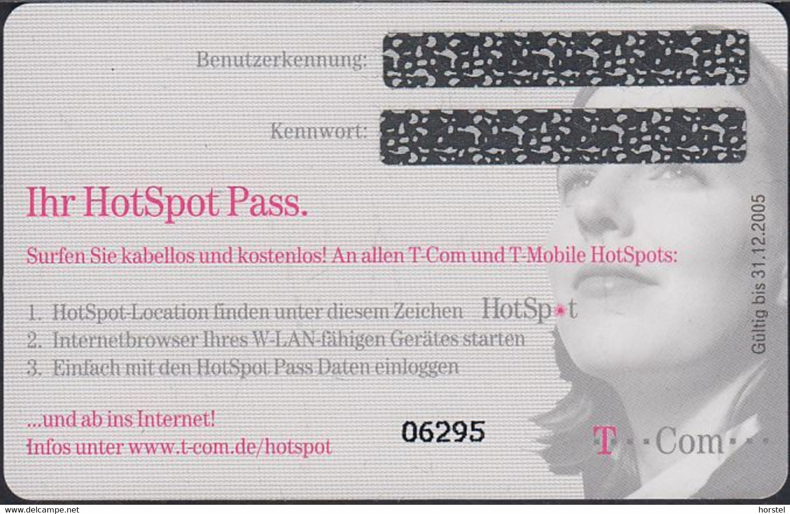 GERMANY T-Com HotSpot Pass - Surfen - Girl - Mint - [3] T-Pay Micro-Money