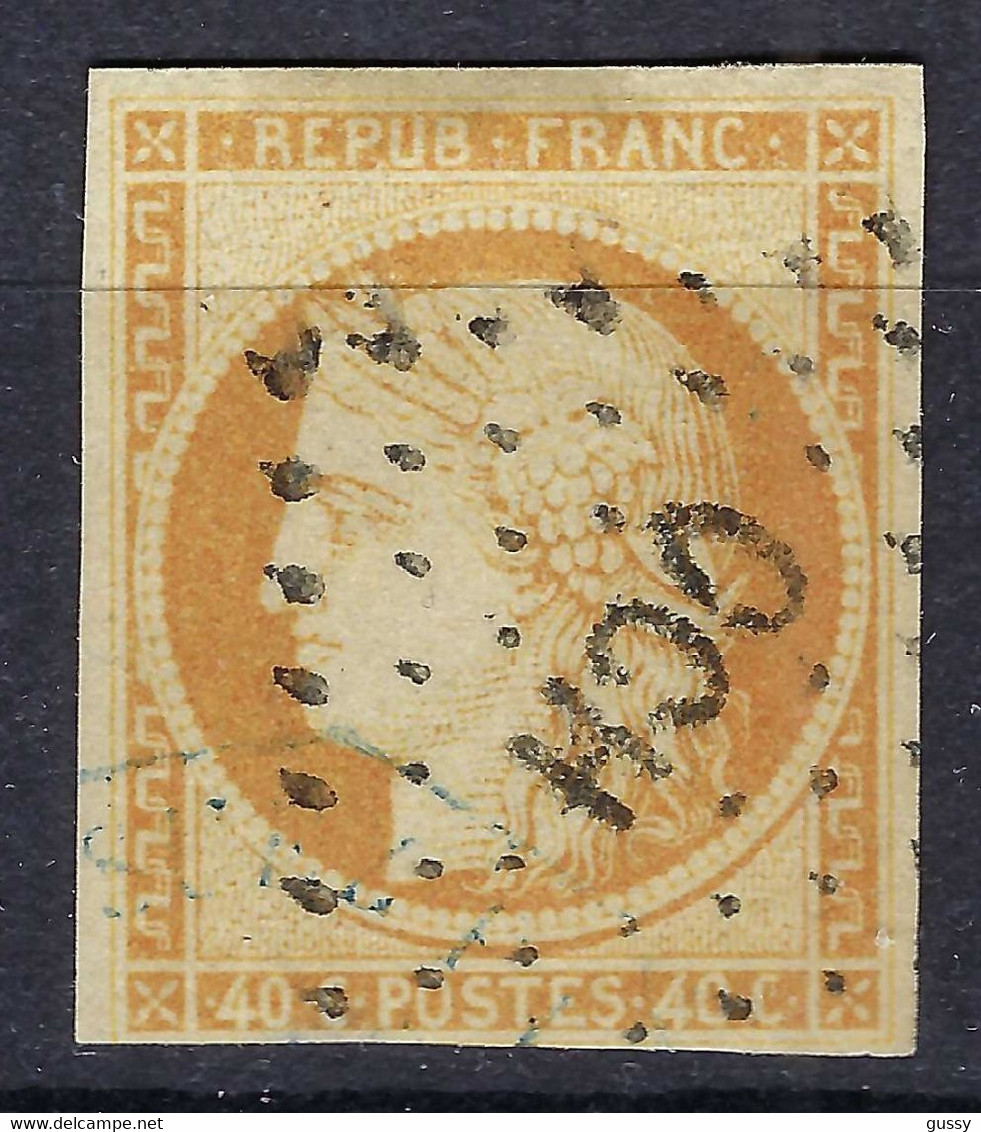 FRANCE Colonies Générales 1871: Le Y&T 13, TB Sup. Obl. "CCH" (Cochinchine) Et CAD Octogonal Bleu "SUEZ", Léger Pelurage - Cérès