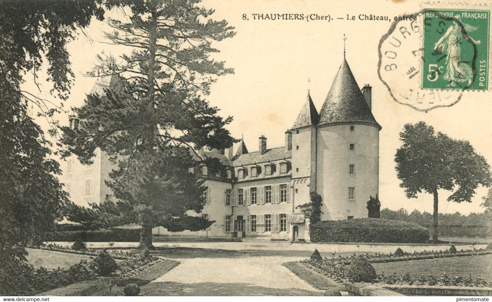 THAUMIERS LE CHATEAU ENTREE DU PARC 1914 - Thaumiers