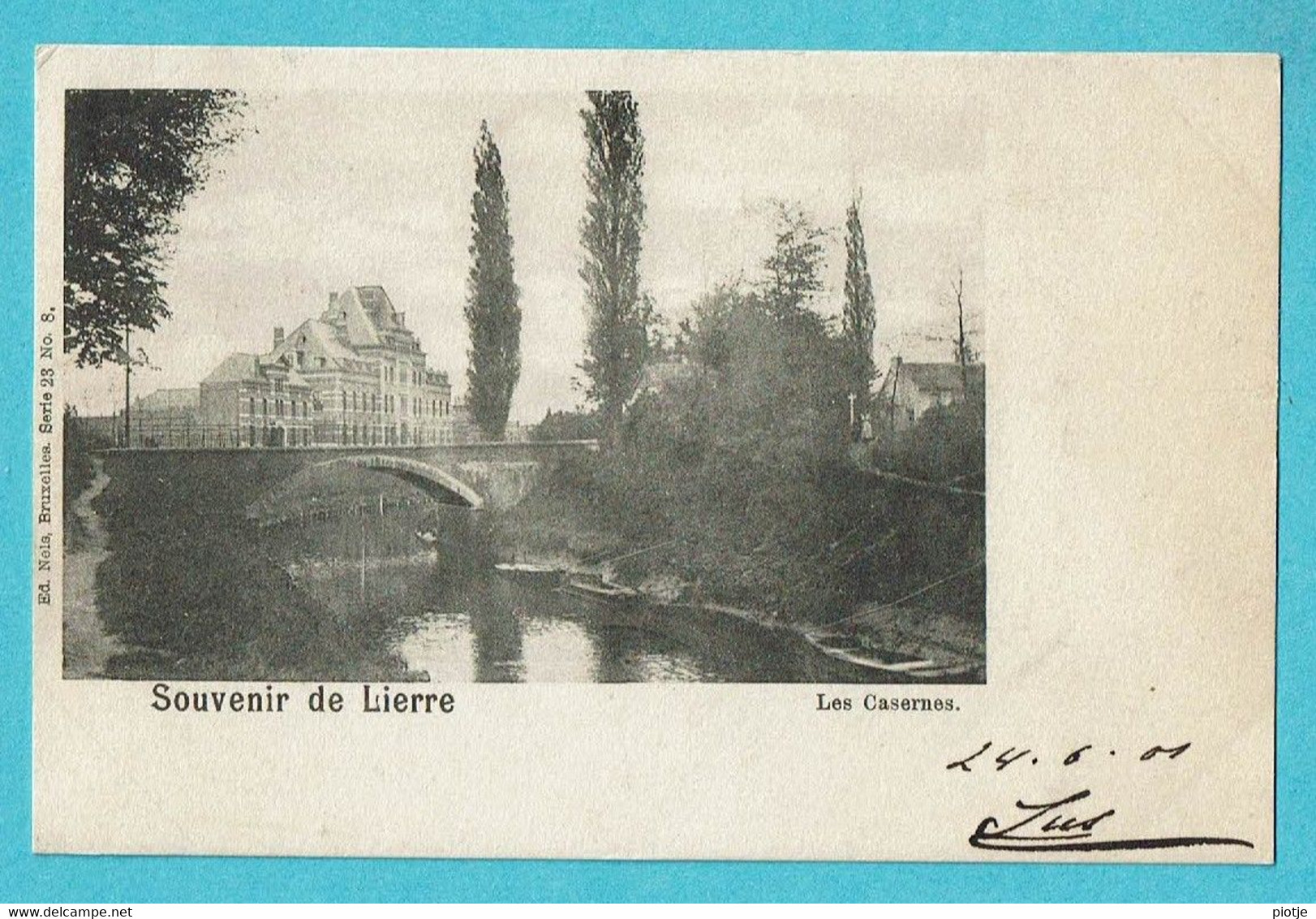 * Lier - Lierre (Antwerpen - Anvers) * (Ed Nels, Série 23, Nr 8) Souvenir De Lierre, Les Casernes, Pont, Canal, Quai - Lier