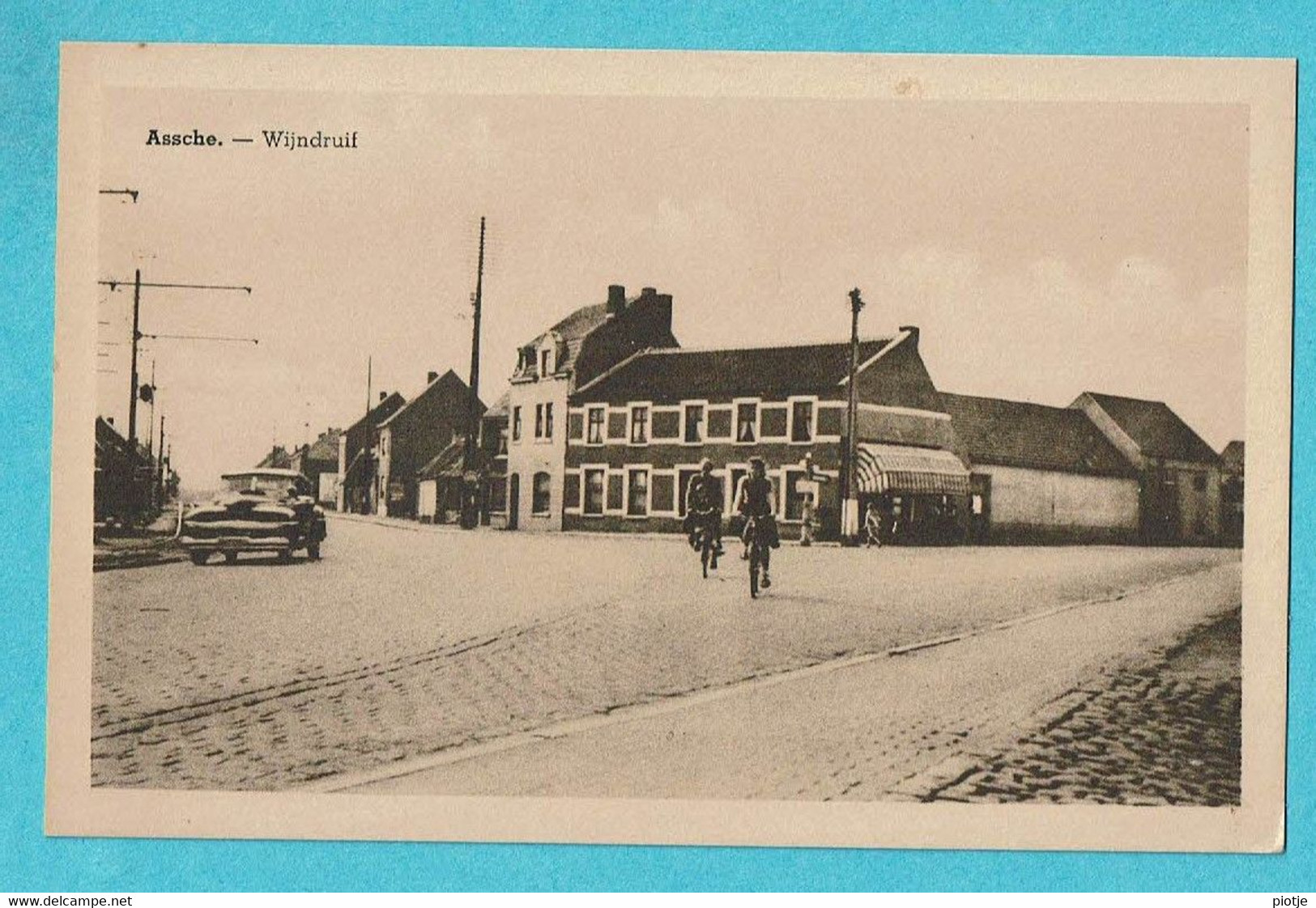 * Asse - Assche (Vlaams Brabant) * (Uitg Martin Lowet) Wijndruif, Oldtimer Car, Voiture, Vélo, Animée, Straatzicht, Old - Asse