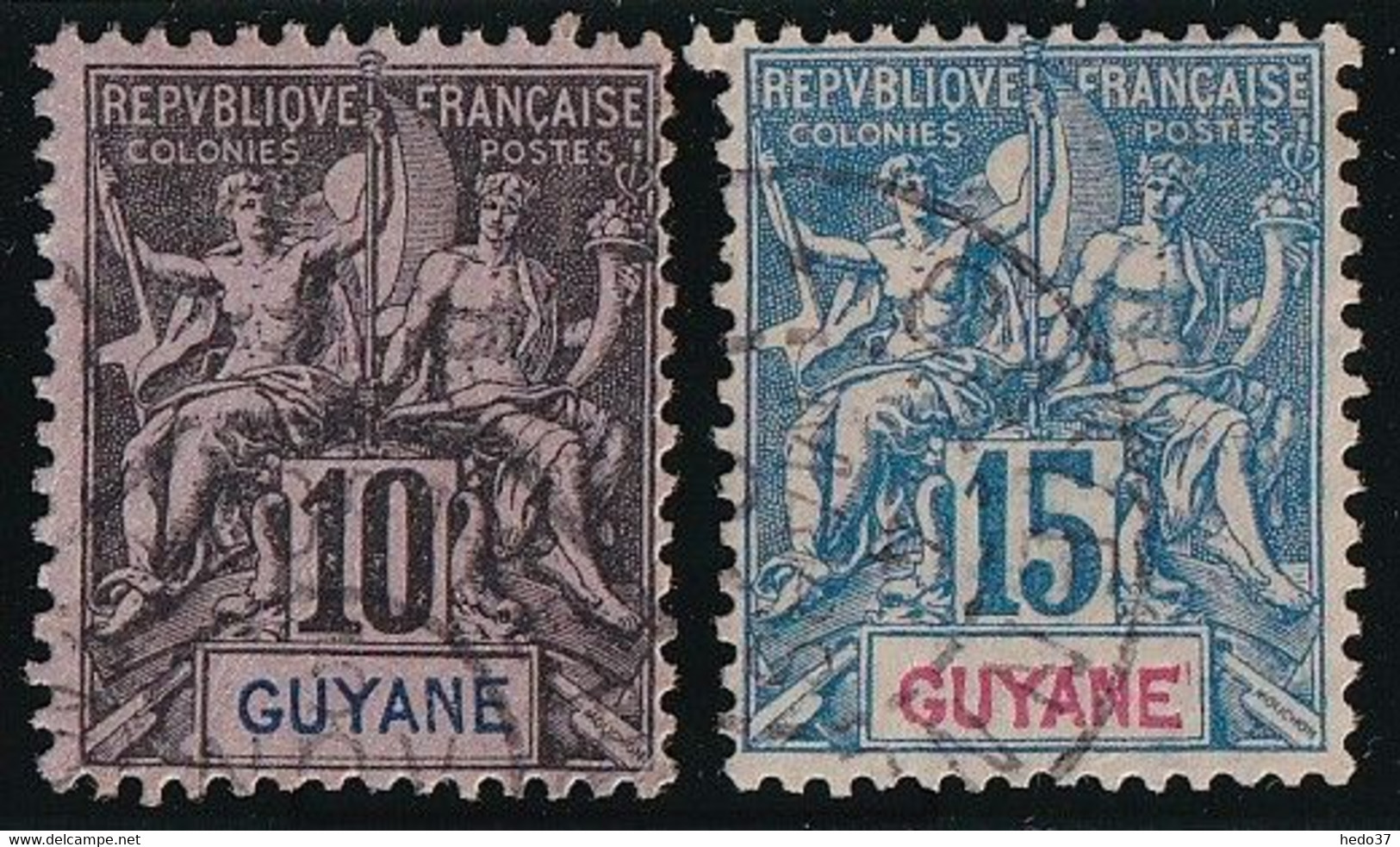 Guyane N°34/35 - Oblitéré - TB - Gebraucht