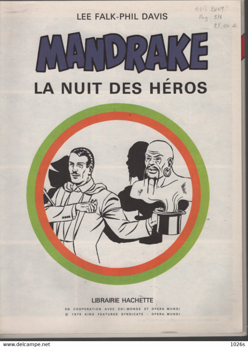 B.D. MANDRAKE - LA NUIT DES HEROS - E.O. 1974 - Mandrake