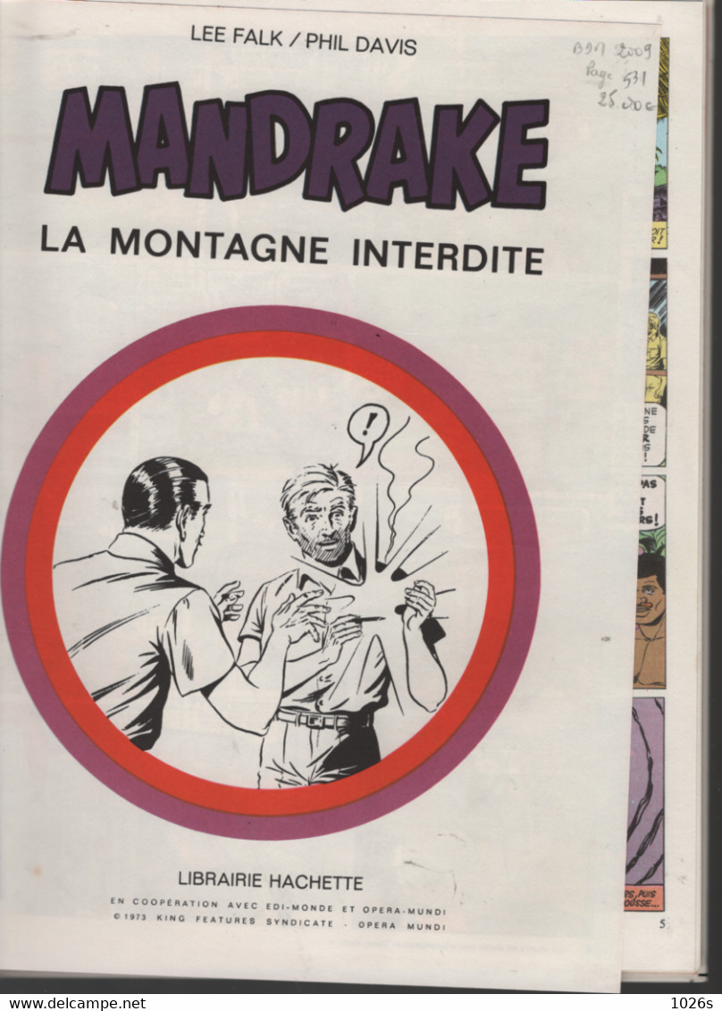 B.D. MANDRAKE - LA MONTAGE INTERDITE - E.O. 1973 - Mandrake