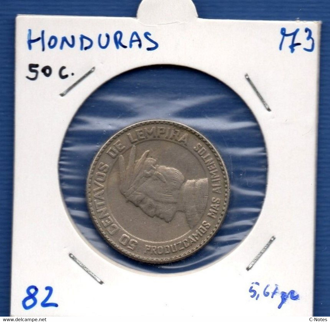 HONDURAS - 50 Centavos 1973 -  See Photos -  Km 82 - Honduras