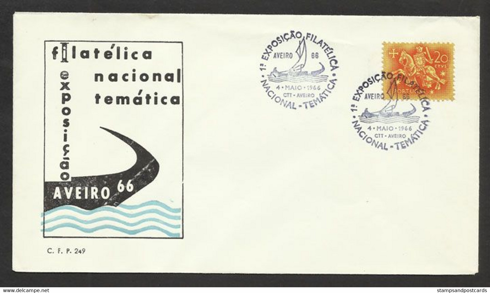 Portugal Bateau Traditionelle Aveiro 1966 Cachet Commemoratif Traditional Boat Aveiro Event Postmark - Flammes & Oblitérations