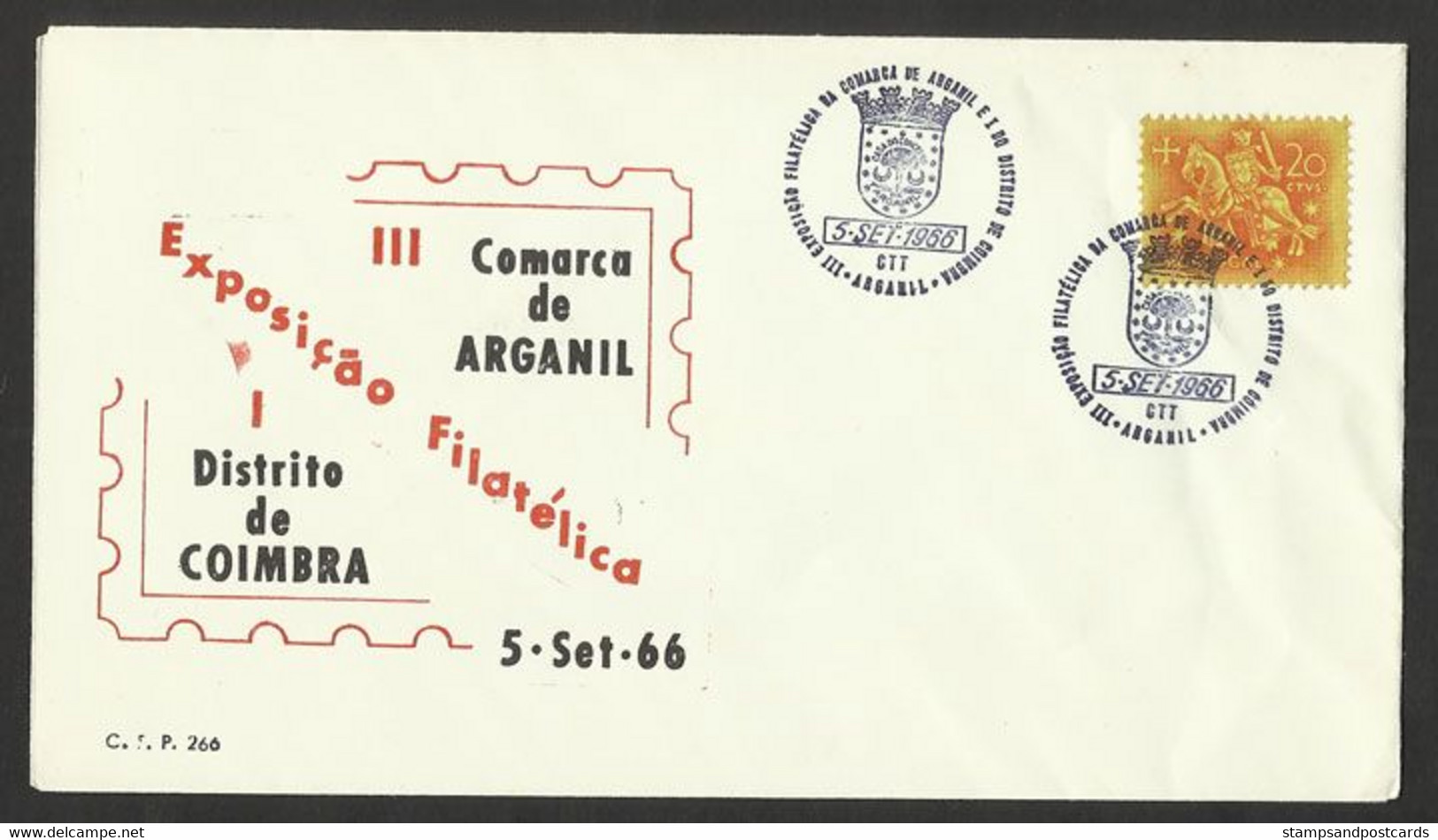 Portugal Cachet Commémoratif  Expo Philatelique Arganil Coimbra 1966 Event Postmark Philatelic Expo - Flammes & Oblitérations