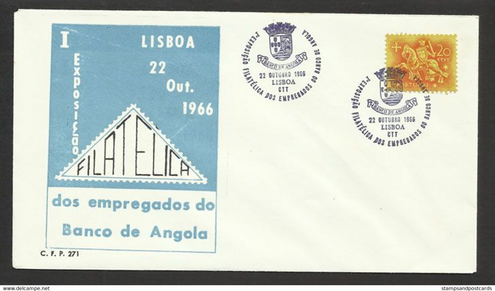 Portugal Cachet Commémoratif  Expo Philatelique Banco De Angola Banque 1966 Event Postmark Philatelic Expo Angola Bank - Postal Logo & Postmarks
