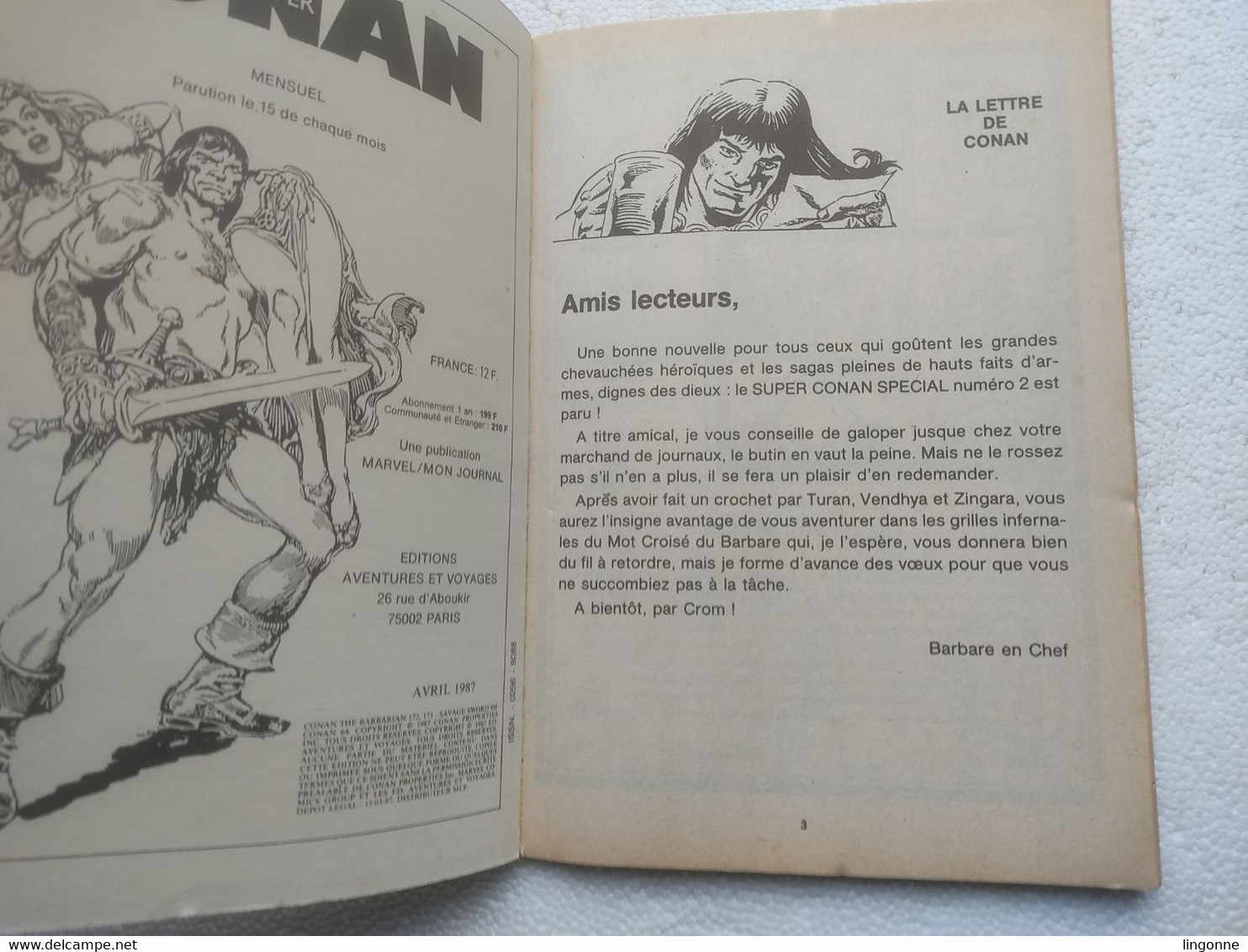 1987 Super CONAN N°19 Mensuel " Les Enfants De Rhan " Mon Journal - Conan