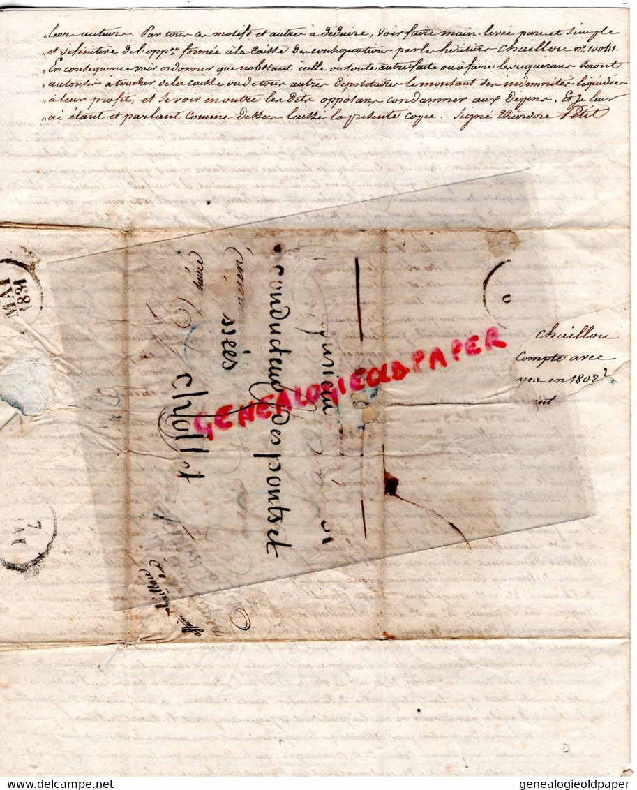 PARIS-CHOLET LETTRE 1831-ASSOCIATION DEFENSE DROITS EMIGRES COLONS VICOMTE DE BOTHEREL BANQUIER 21 RUE ARTOIS-CHAILLOU - Documents Historiques