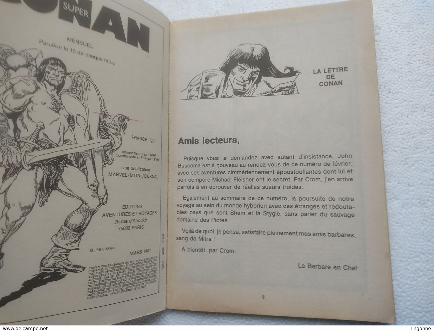 1987 Super CONAN N°18 Mensuel " Le Monstre Des Douves " Mon Journal - Conan