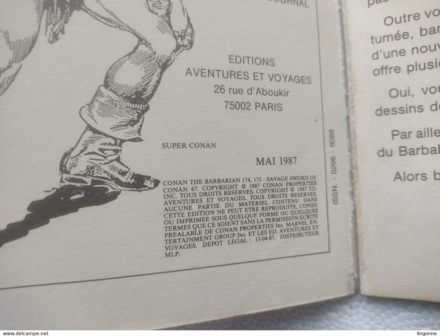 1987 Super CONAN N°20 Mensuel " En Route Pour L'île De La Mort " Mon Journal - Conan