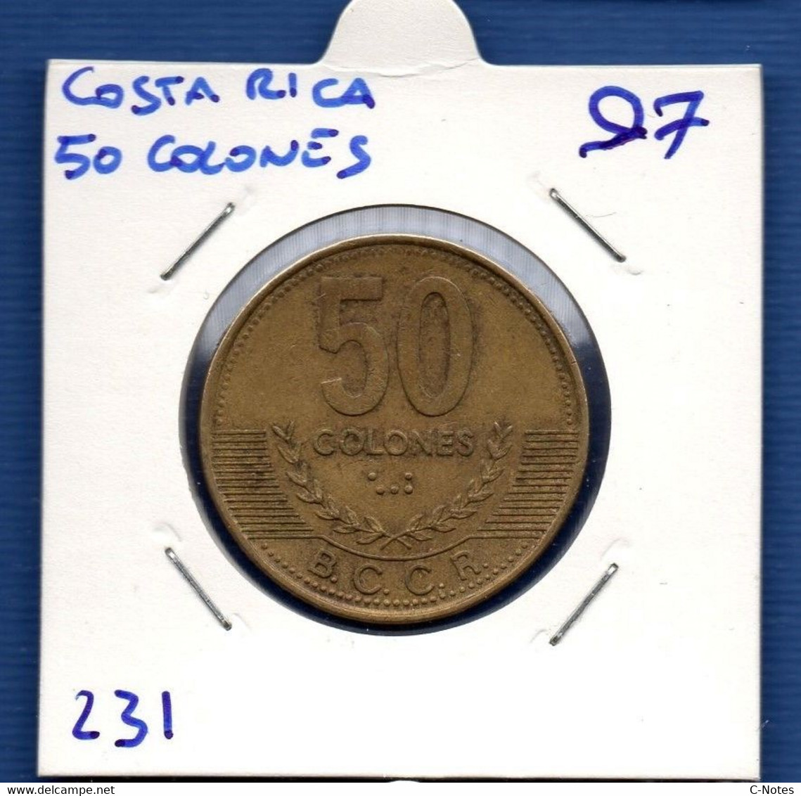 COSTA RICA - 50 Colones 1997 -  See Photos -  Km 231 - Costa Rica