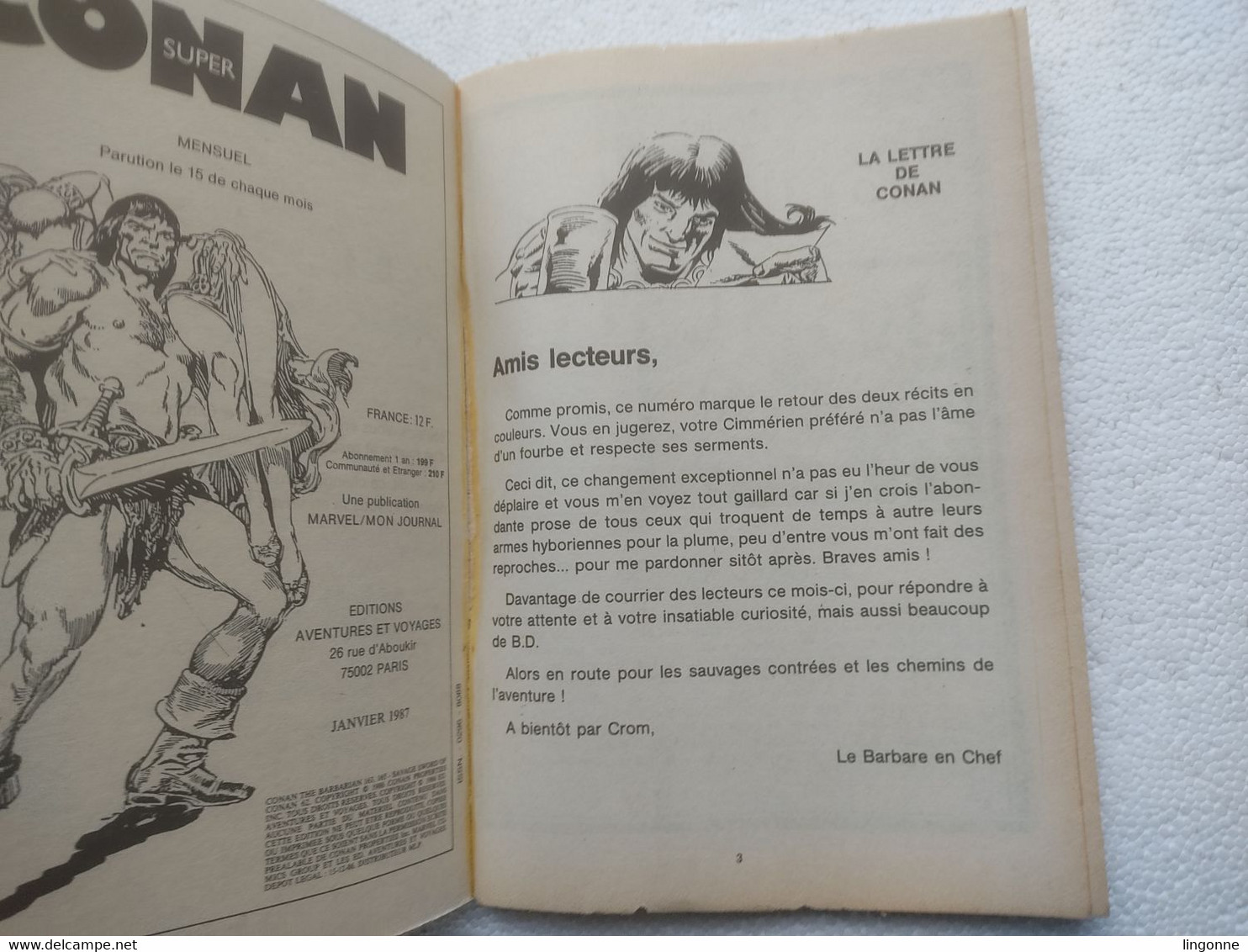 1987 Super CONAN N°16 Mensuel " Le Temple Du Tigre " Mon Journal - Conan