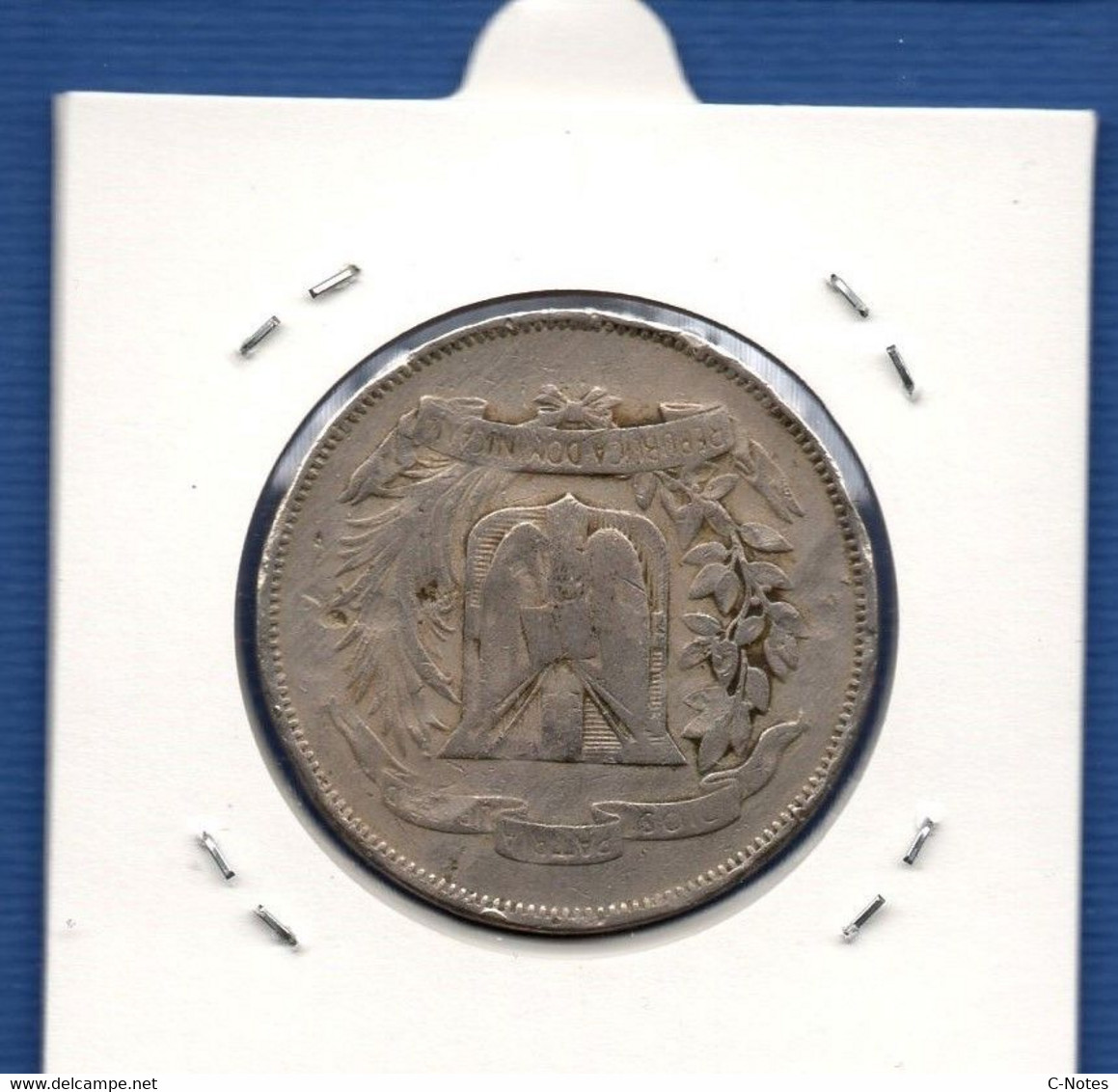 DOMINICAN REPUBLIC - 1/2 Peso 1968 -  See Photos -  Km 21a.1 - Dominicana