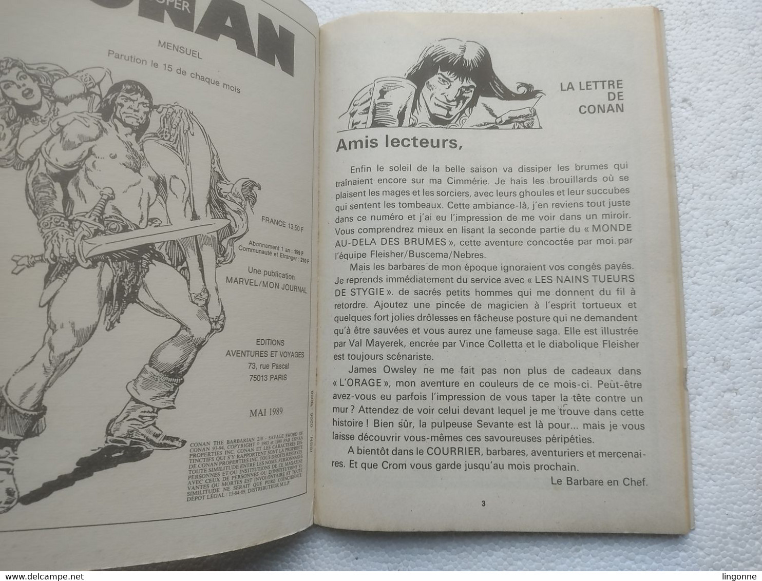 1989 Super CONAN N°44 Mensuel  Mon Journal - Conan